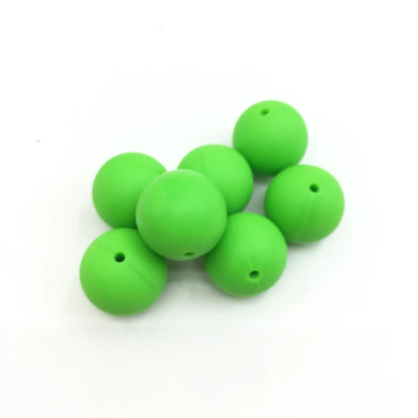 green 36 цветов, яркие бусины, 50 шт., Силиконовые Детские Прорезыватели для зубов, 20 мм, безопасные, пищевые, для кормления, жевательный Круглый Силиконовый Прорезыватель для зубов из бусин - Цвет: green