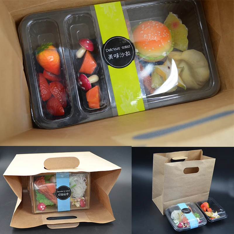 

50pcs/lot Gift Box Natural kraft paper bag with handle Wedding Party Favor Paper Gift Bags 28*28*15cm container