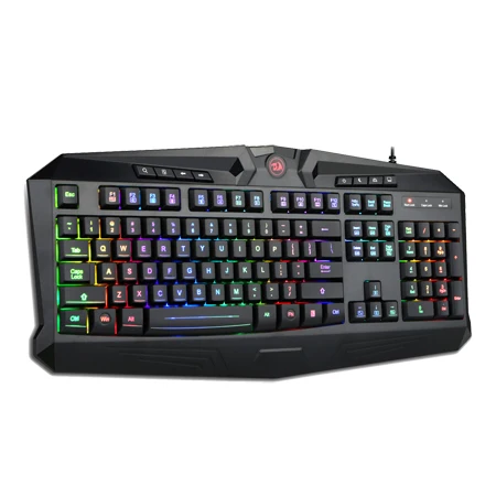 Redragon K503 игровая клавиатура RGB светодиодный подсветкой, украшенное мозаикой из драгоценных камней, 12 специальные мультимедийные клавиши в общей сложности 112 тихие клавиши полноразмерная клавиатура - Цвет: Черный