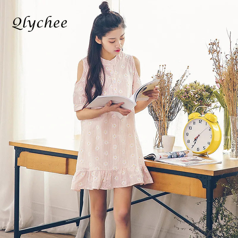 Qlychee модные женские туфли Цветочный принт платье с открытыми плечами оборками
