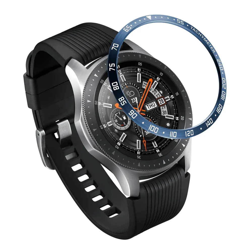 Для часов Samsung Galaxy Watch 46 мм ободковое кольцо клейкая крышка металлическое