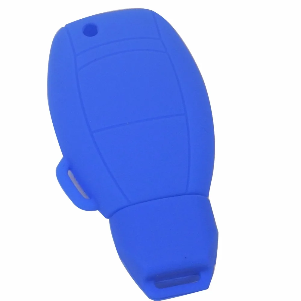 

jingyuqin 3 Buttons Silicone Car Key Case Cover For Mercedes For Benz Fob Remote Case Smart W203 W211 CLK A C E S Class Slk Cl