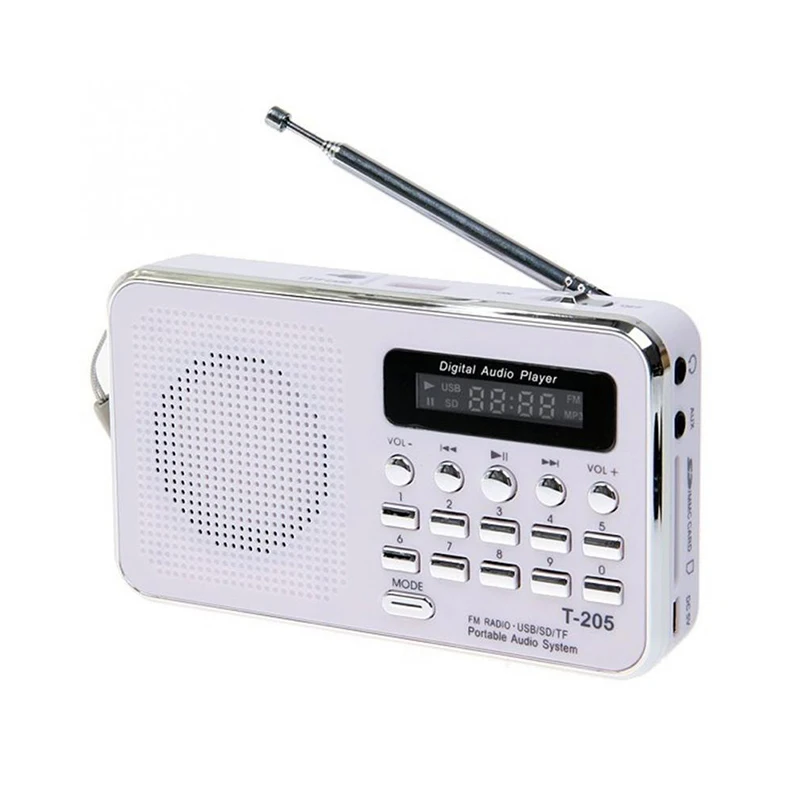 Миниатюрный цифровой аудио FM радиоприемник с поддержкой TF карты MP3 музыкальный