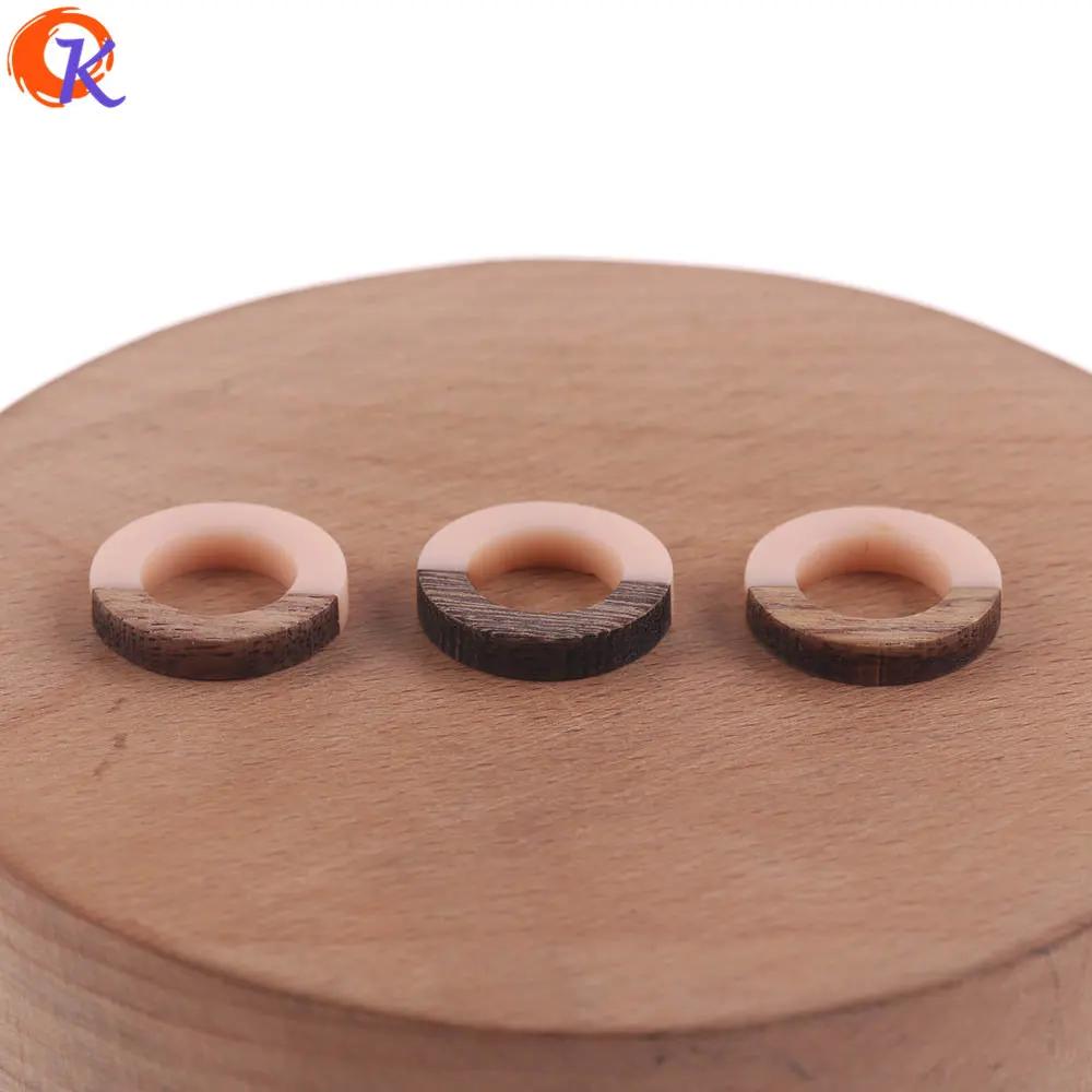 Сердечный Дизайн 50 шт 18*18 мм ювелирные аксессуары/DIY Изготовление сережек/натуральное дерево и смола/круглая форма/ручная работа/фурнитура для сережек