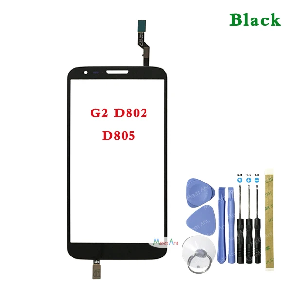 Замена высокого качества 5," для LG G2 D802 D805 и G2 D800 D801 D803 сенсорный экран дигитайзер Датчик внешняя стеклянная панель объектива - Цвет: D802 D805 Black Tool