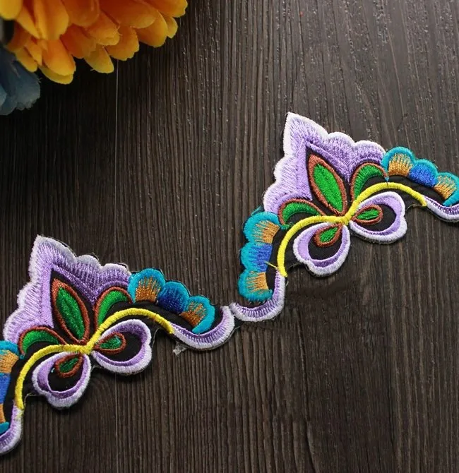 miao embroidery stitch crochet cotton fabric lace iron on trim 6cm dress collar ribbon tape webbing ethnic tribal thai boho DIY | Дом и сад