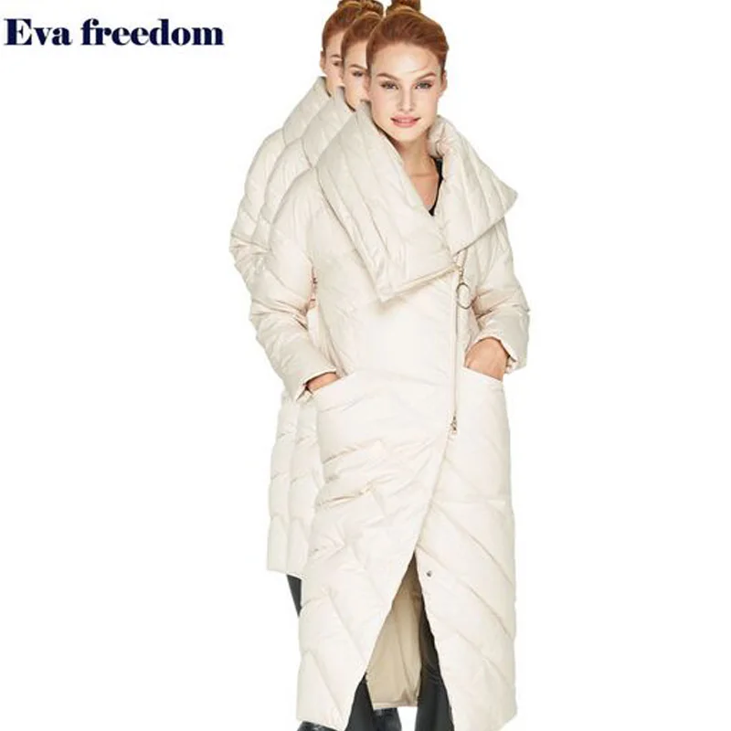 Новинка 2018 зимняя куртка женские толстые длинные парки Женская на 90% белом утином