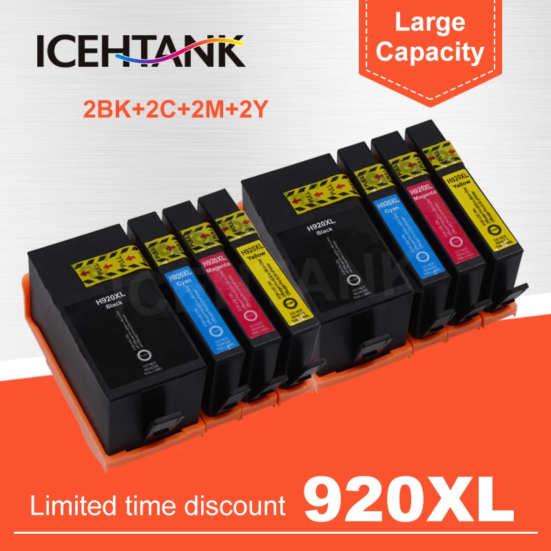 

ICEHTANK 2Set Compatible Ink Cartridge For HP 920 XL 920XL With Chip For HP Officejet 6000 6500 Wireless 6500A 7000 7500 Printer