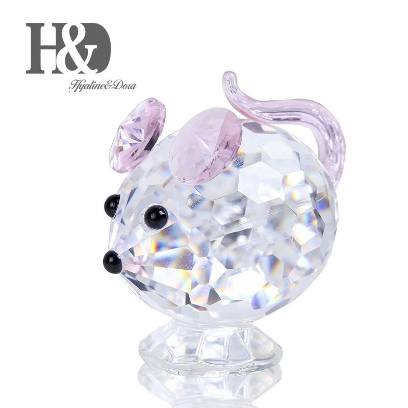 Кристаллический коллекционный подарок H & D фигурка розовой мыши миниатюрный