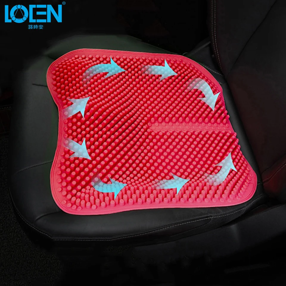

LOEN Car Seat Cover 1PC 43*41.8CM 4 seasons Silica gel Breathable massage comfort home office seat cushion 6colors Cushion Pad