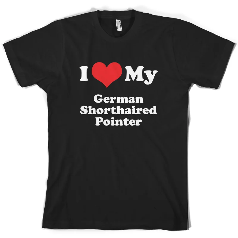 I Love My German короткошерстная указка Мужская футболка 10 цветов с принтом собаки