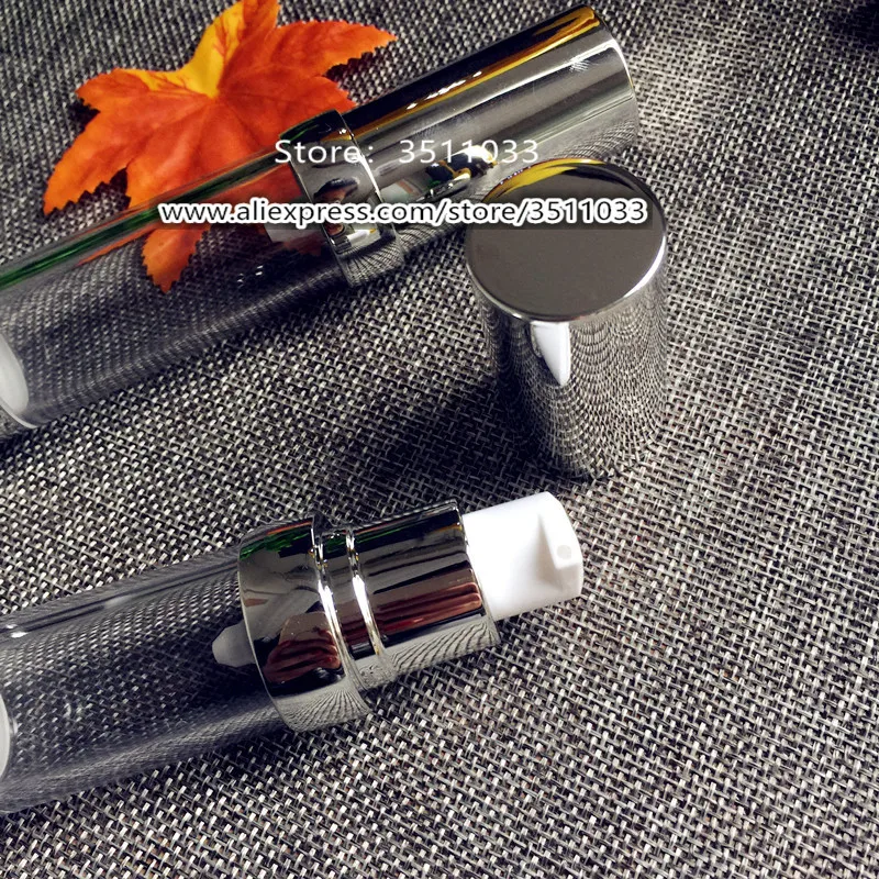 24 шт. прозрачная безвоздушная бутылка Золотая Косметическая для насоса