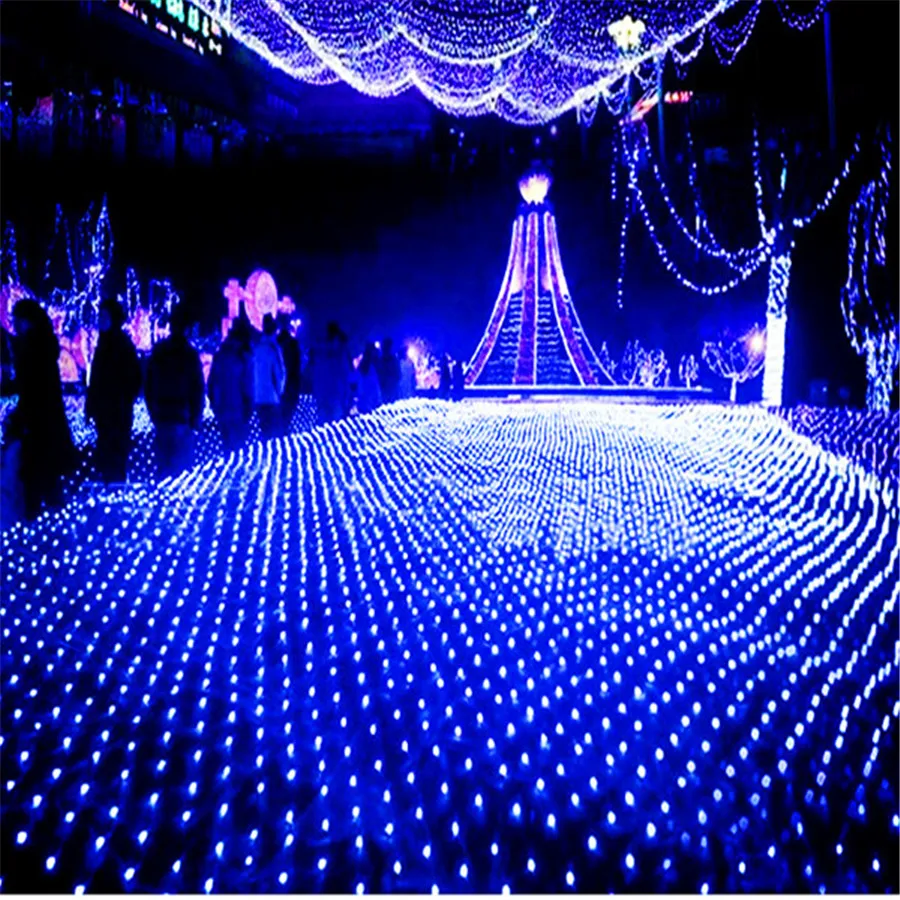 Fairy String Light 1.5x1.5M 96Leds 8 Flash Modes 220V Outdoor Net Led For Festival Christmas Wedding Decoration | Лампы и освещение
