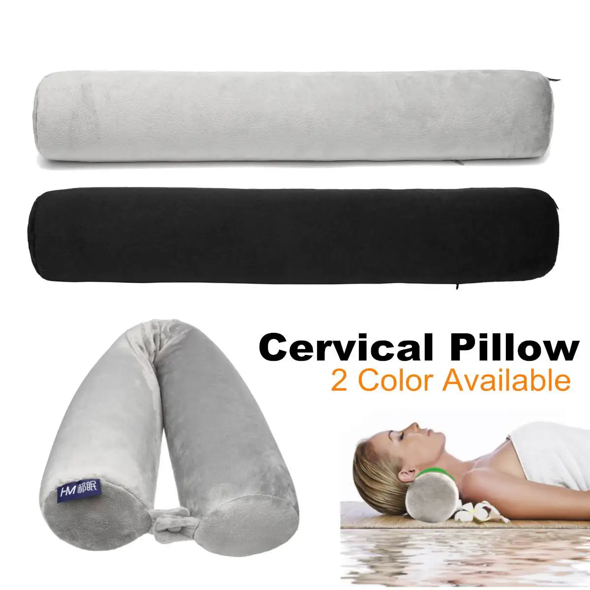 45 см Memory Foam Шейная Подушка рулон поддержки позвоночника подушка для шеи облегчение боли кровать спальное постельное белье портативная складная подушка для путешествий