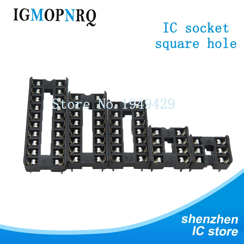 10 шт. разъемы IC DIP6 DIP8 DIP14 DIP16 DIP18 DIP20 DIP28 контакты разъем DIP Socket 6 8 14 16 18 20 24 28 контактов
