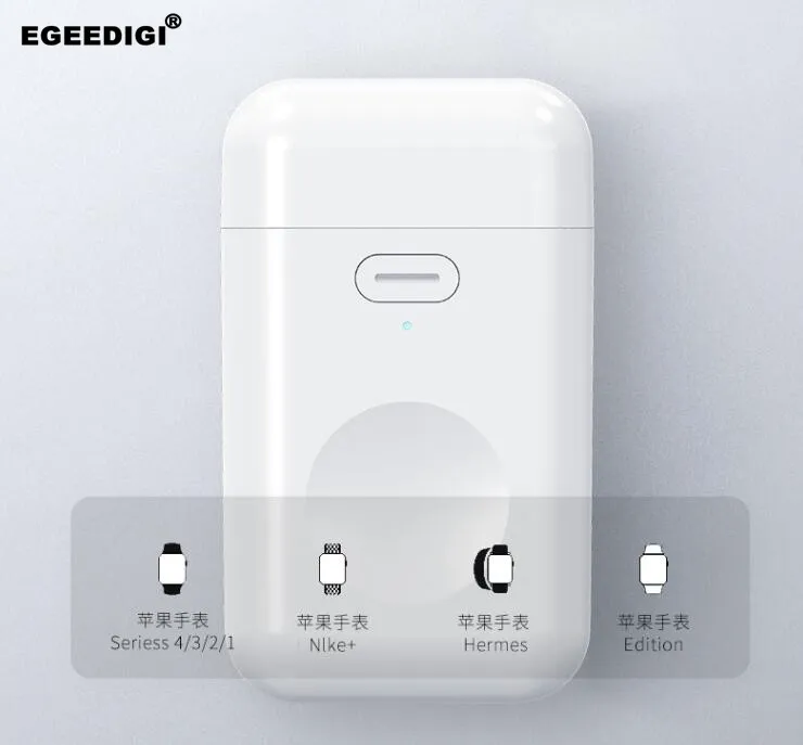 egeedigi Беспроводной Зарядное устройство Мощность банк 1000mAh для наручных часов Apple Watch 4/3/2/1 внешний Батарея Зарядное устройство Портативный мини Беспроводной Зарядное устройство - Тип штекера: Wireless Charger