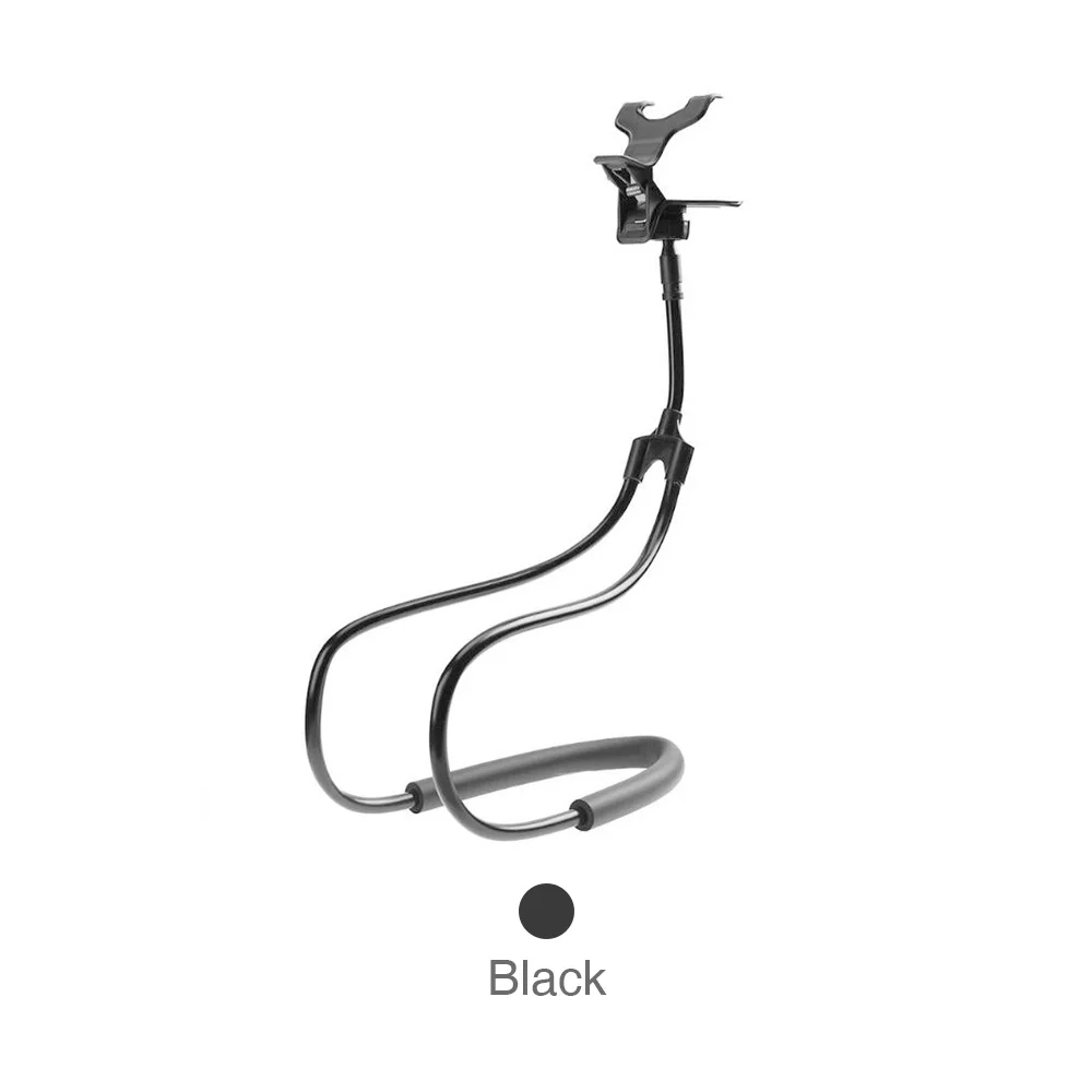 Black ET шеи висячий держатель для телефона Подставка для смартфона на 360 градусов Гибкая селфи-палка для iPhone X 8 7 samsung S8 S9 - Цвет: Black