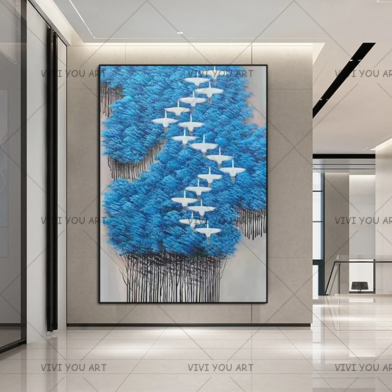 Картина маслом The Four Seasons Trees пейзаж настенное искусство картина ручной работы без