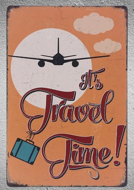 Оловянная табличка для самолета 1 шт.|sign plate|time traveltime posters |