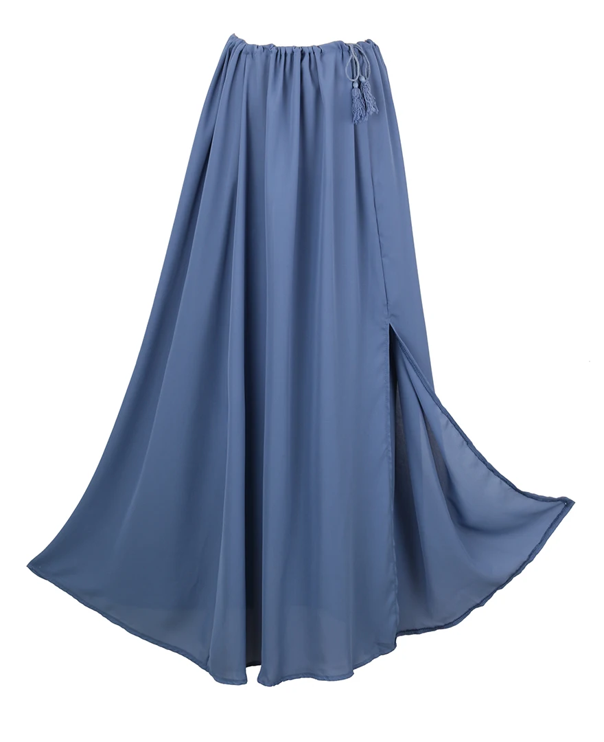 Модная женская летняя юбка 2017 синяя бежевая Бохо Повседневная Длинная вечерние