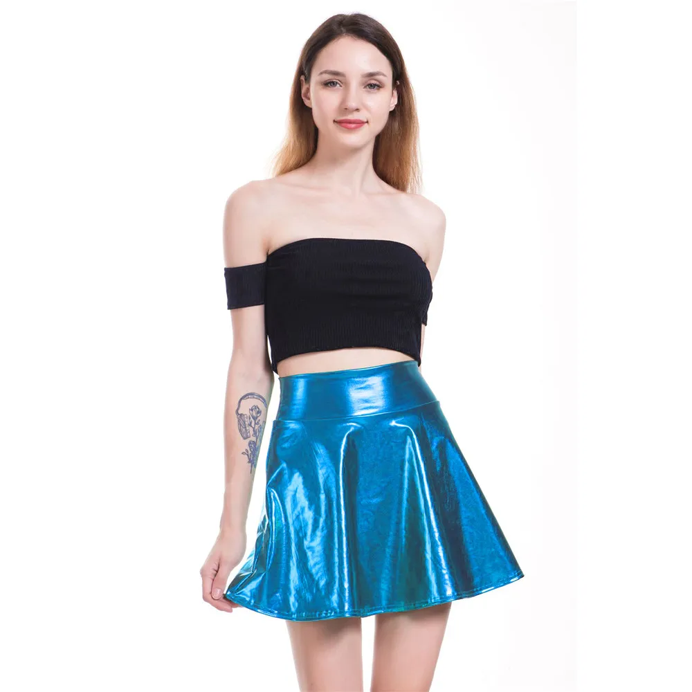 Faldas mujer moda модные, пикантные PU маятник край листа лотоса ультракоротких дикий Джокер юбки, женские Юпи femme saia мини юбка