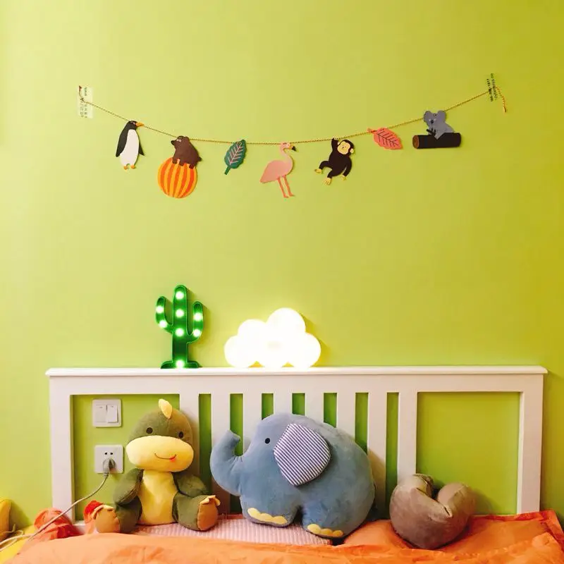 YNL 3D светодиодный ночник для малышей детей фламинго ананас кактус звезда