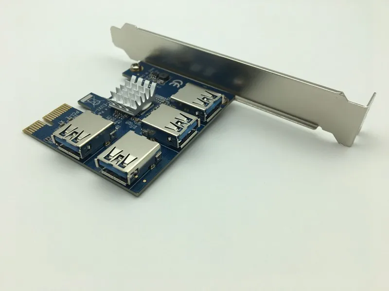 4 слота PCI E 1 до Express 16X слот внешний PCIE Riser Card адаптер USB 3 0 конвертер для BTC шахтер
