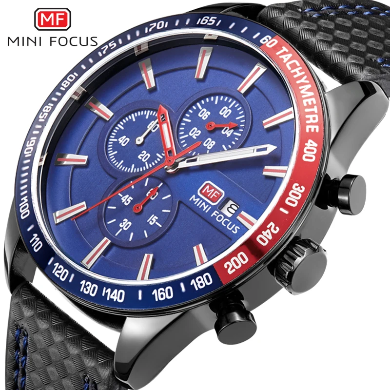 

Top Brand Luxury Men Sports Watches MINIFOCUS Quartz Date Clock Man Leather Army Military WristWatch For Male Relogio Masculino