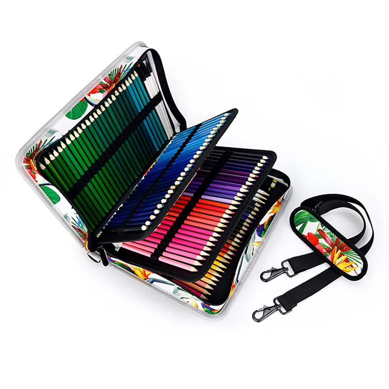 

High capacity 160 Slot Oxford Cloth School Pencils Case flower kalem kutusu pencil box for Colored Pencil Gel Pen