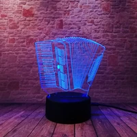 3d illusion nightlight led luminous colorful touch flash fairy light desk lamp accordion music model toys