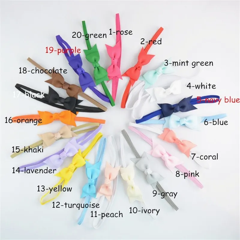 80 шт./лот 7 см ленты банты с тонкой эластичной лентой для волос реквизит
