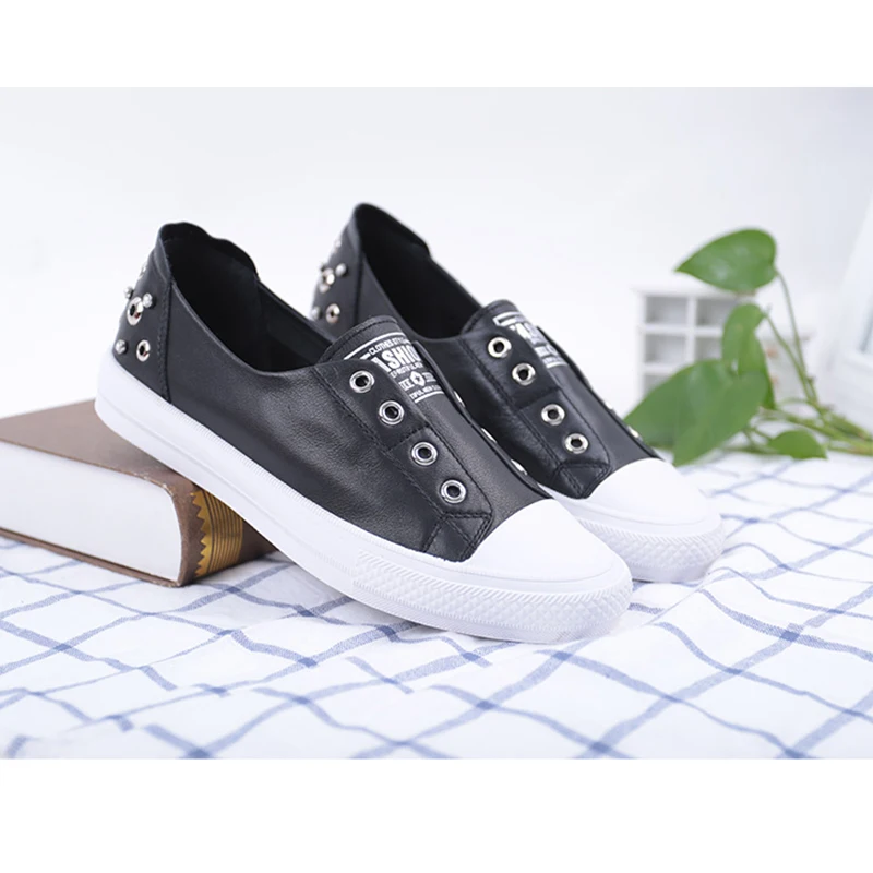 SHUANGFENG 2018 Spring Fashion Rivet White Shoes Women Sneakers Leather Flats for Woman Ladies Casual zapatos mujer | Обувь