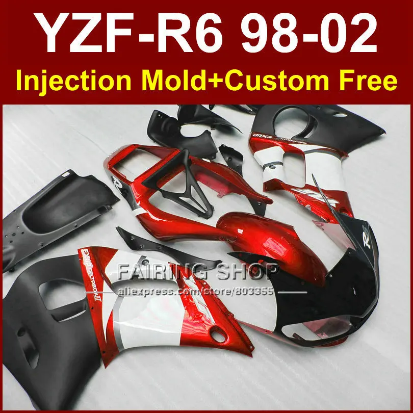 

AOG5 Low price fairing parts for YAMAHA fairing kit YZF R6 98-02 red custom fairing YZF R6 1998 1999 2000 2001 2002 OF73