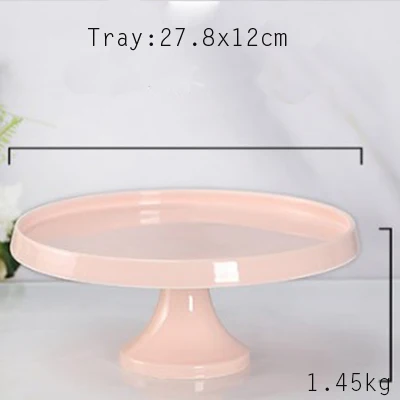 Tray-7 Европейский Свадебный керамический поднос для торта, фруктовый десерт, чай для дома, магазин тортов, вечеринка на день рождения, отель со стеклянным чехлом - Цвет: Tray-7