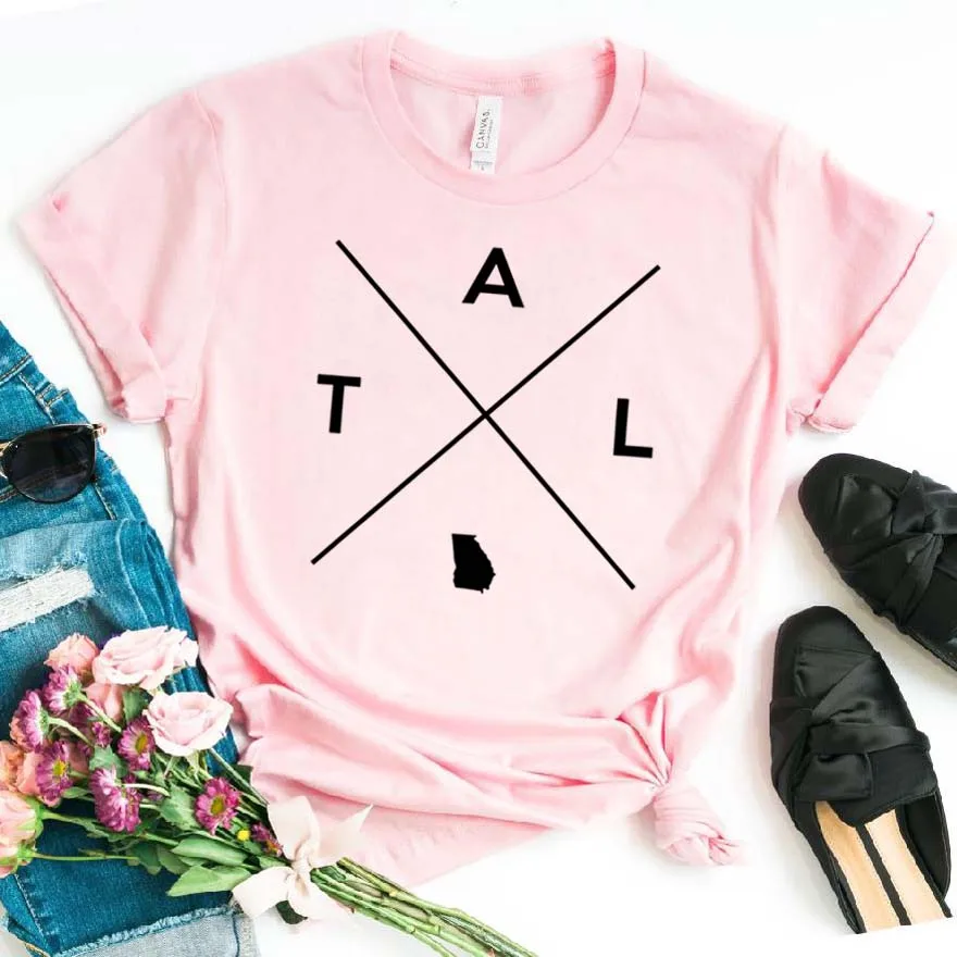 

ATLANTA Print Women tshirt Cotton Casual Funny t shirt For Lady Girl Top Tee Hipster Drop Ship NA-209