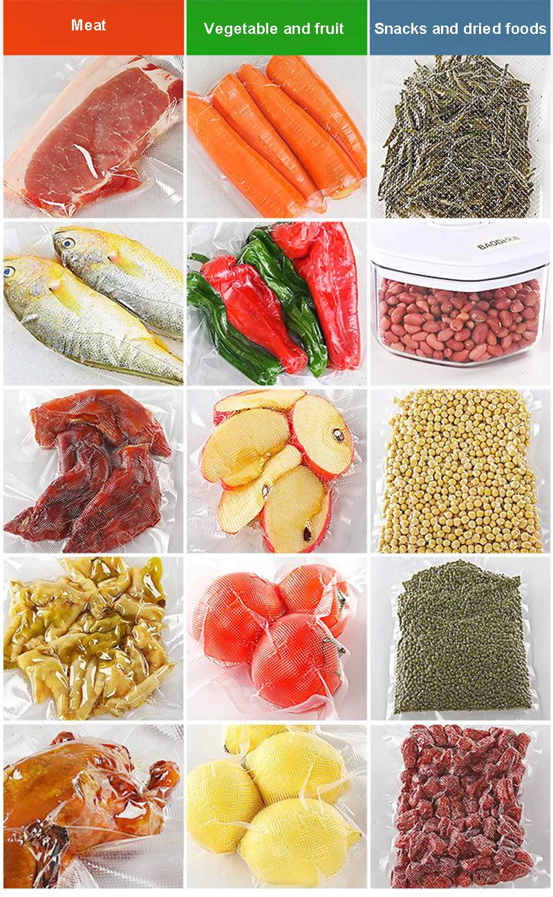 Вакуумный упаковщик для пищевых продуктов, портативный автоматический вакуумный упаковщик для пищевых фруктов, упаковочная машина, в том числе 10 пакетов, бесплатно для домашнего использования