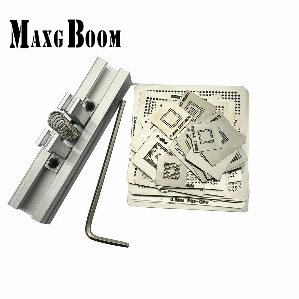 MaxgBoom 37 шт. нагрев непосредственно переделать Reball трафареты шаблон+ BGA реболлинга комплект станция для XBOX360 PS3 ремонт игр