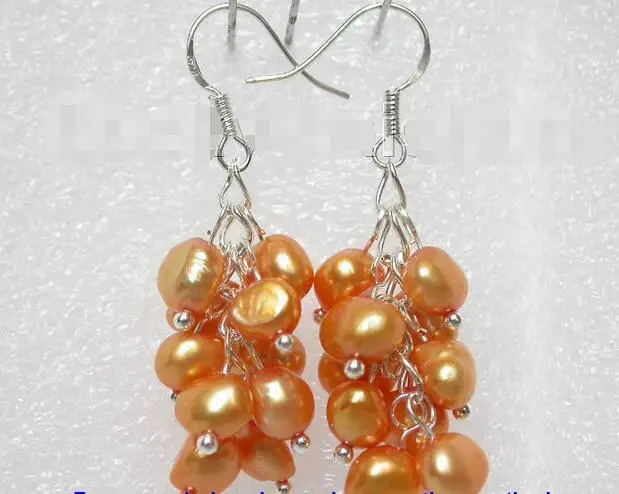 Оптовая цена 16new ^ виноград барокко золотой жемчуг висячие серьги 925ss крюк j7177