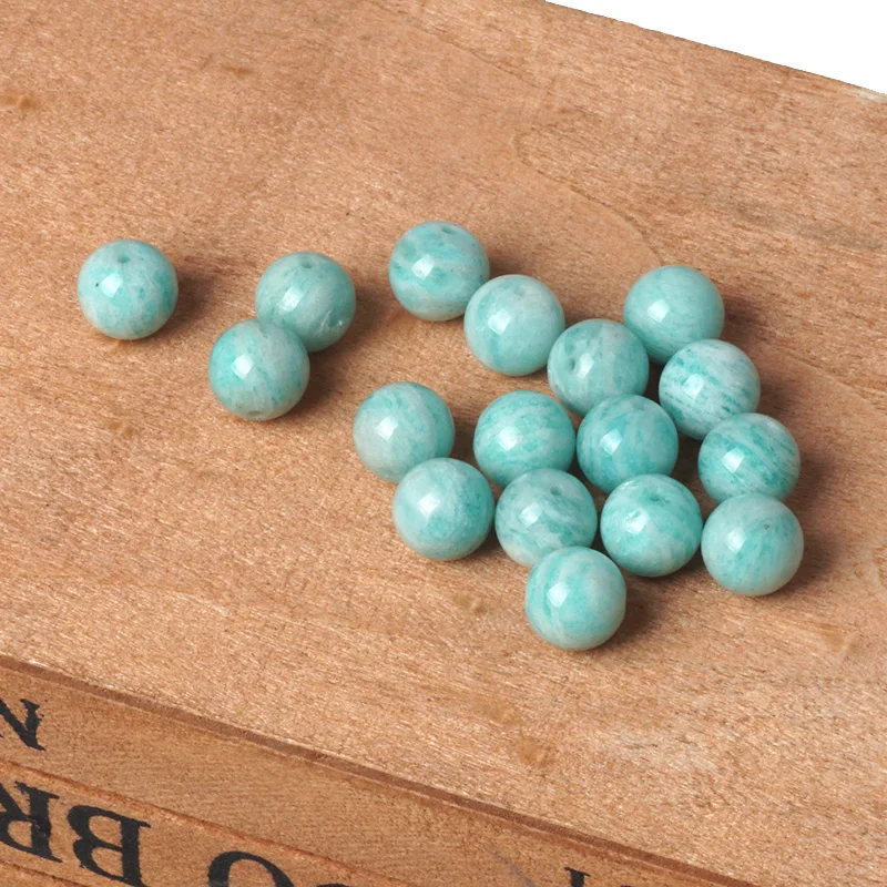 

Natural Blue Amazonite Genuine Amazon Stone Gemstone Round Precious Loose Bead 6/8/10mm For Jewelry Making Bracelet Accessories