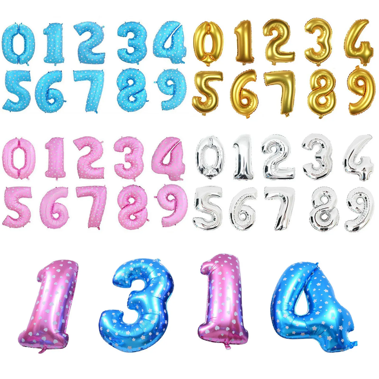 30 см большие синие алюминиевые фольги номер воздушный шар 1 2 3 4 5 6 7 Цифры