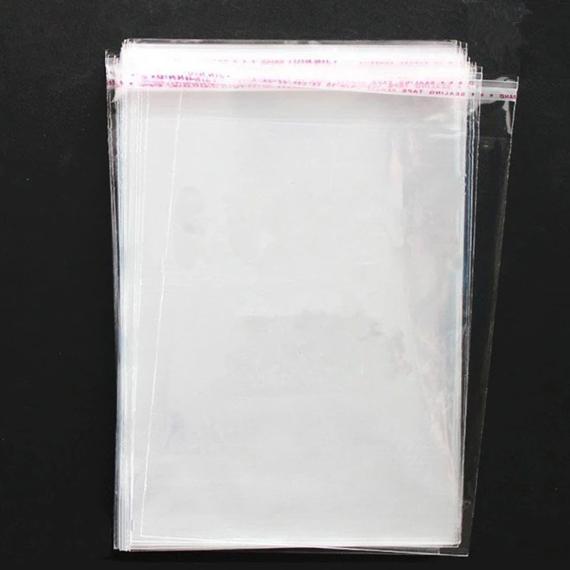 

300pcs/lot-17*24cm (17*21cm+3cm) Clear Transparent OPP Self Adhesive Bags Plastic Packaging Bags for items sample party favor
