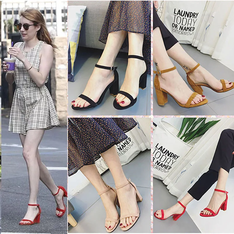 XDA/женские сандалии гладиаторы на не сужающемся книзу массивном каблуке с