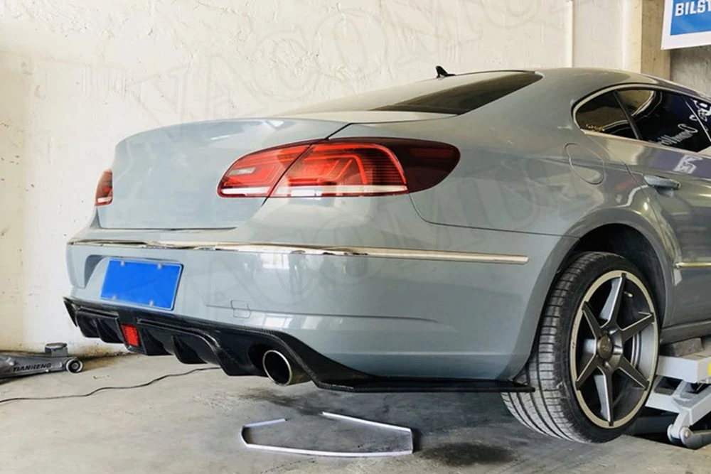 Углеродное волокно рассеиватель задней губы спойлер сплиттер для Volkswagen VW Passat CC Седан 4 двери 2013 бампер противоскользящая пластина