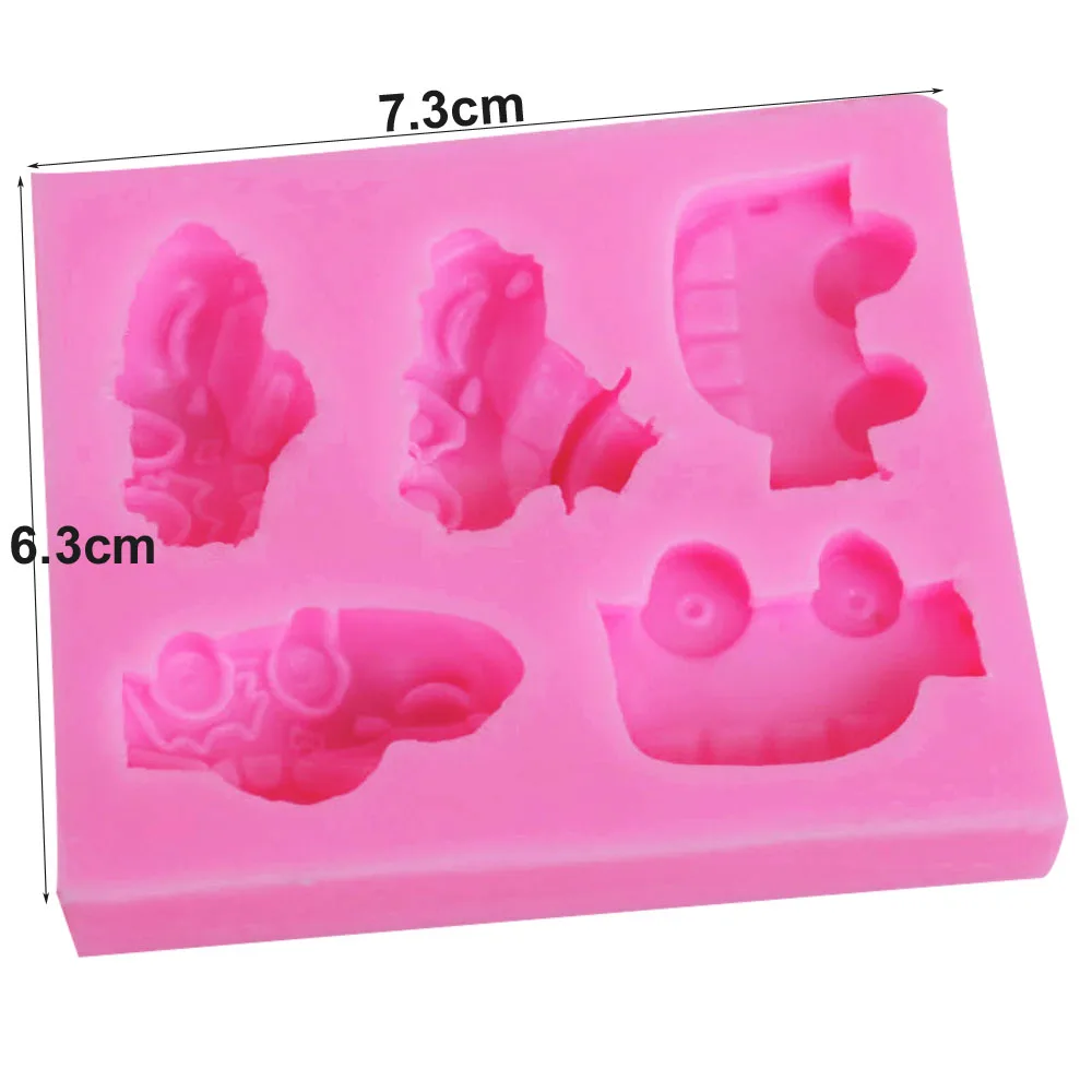 10PCS/SET M545 Cartoon Car Silicone Mold Cupcake Fondant Cake Decorating Tools Gumpaste Chocolate Moulds 7.3*6.3*1cm | Дом и сад