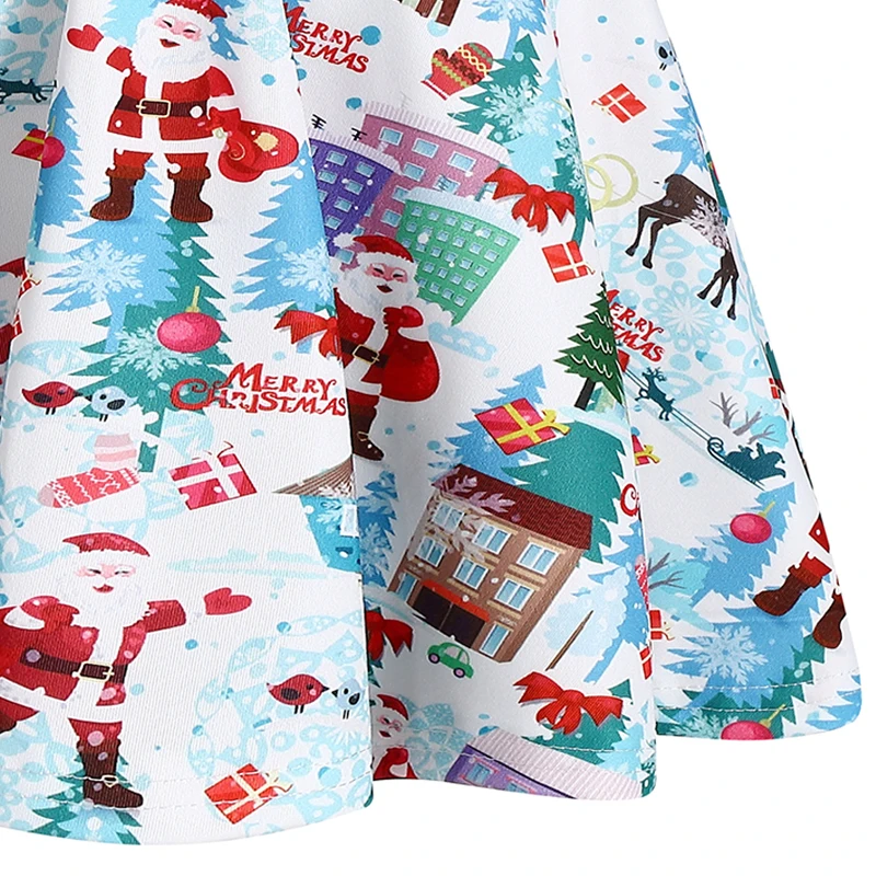 Girls Clothing New Year Festival Santa Costume girl party dress Christmas Clothes Long Sleeve Pageant Party Princess Dress 2~8T | Детская