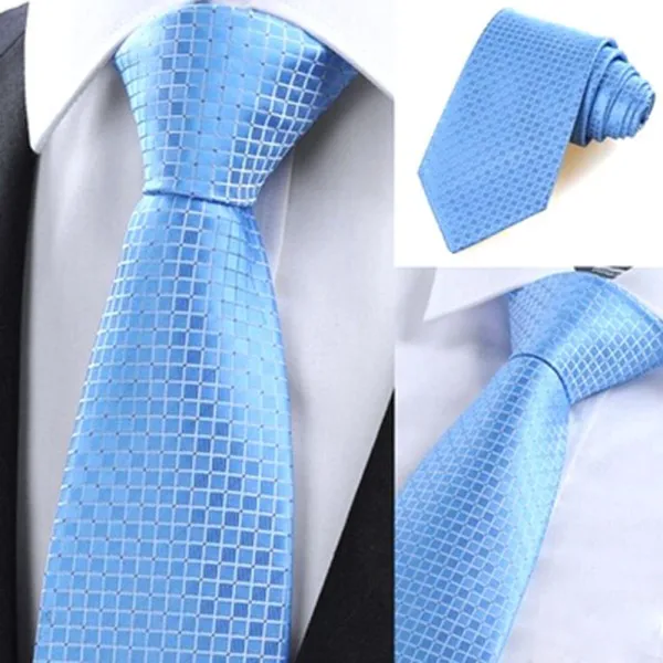 

New Casual Slim Men Ties Small Plaid Skinny Neck Wedding Tie Silk Necktie