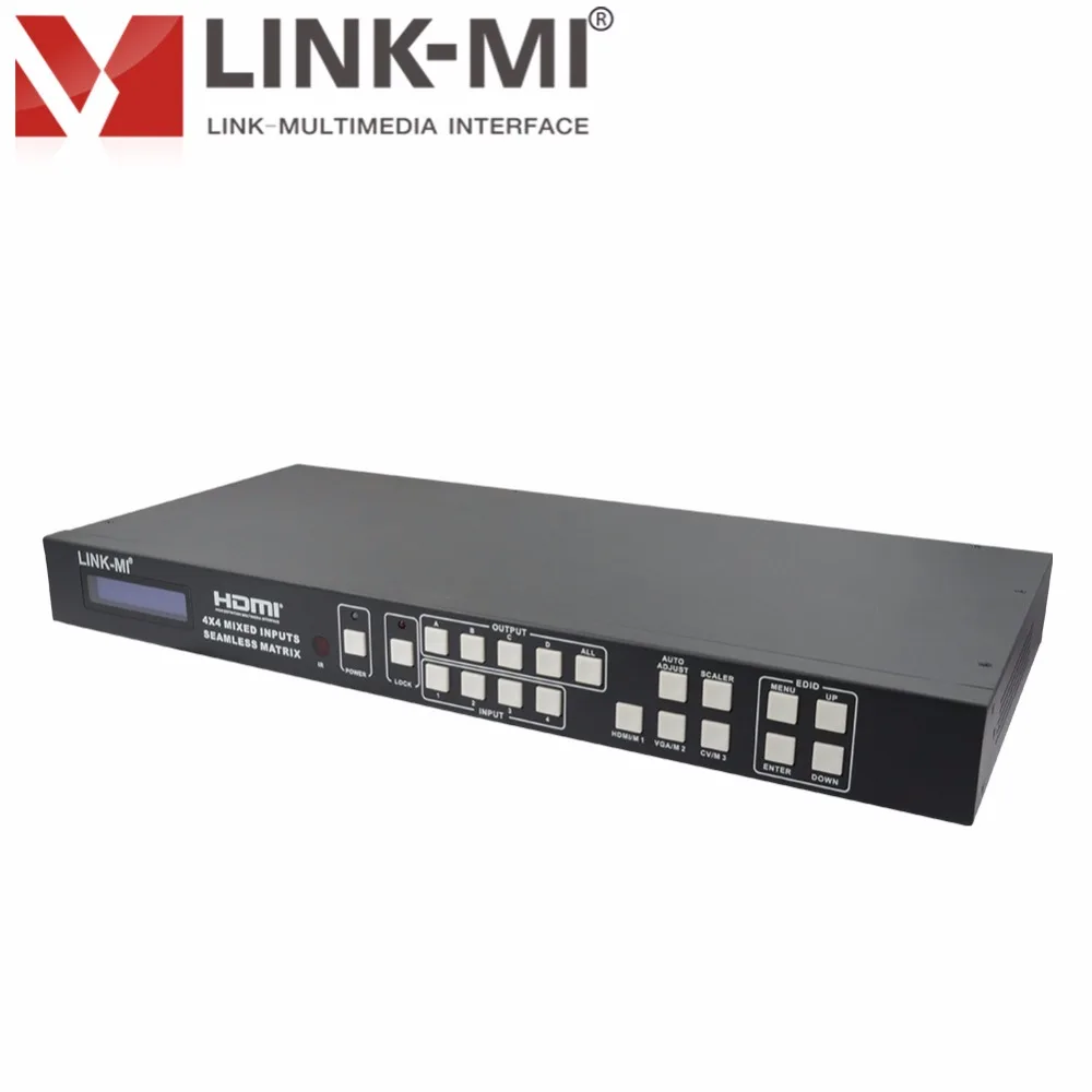 Фото Матричный коммутатор H944F 4x4, LINK-MI, 2x2, настенный видеоконтроллер 4x1, мультипросмотрщик, HDMI, VGA, AV вход, умный процессор EDID, ИК RS-232, TCP №5