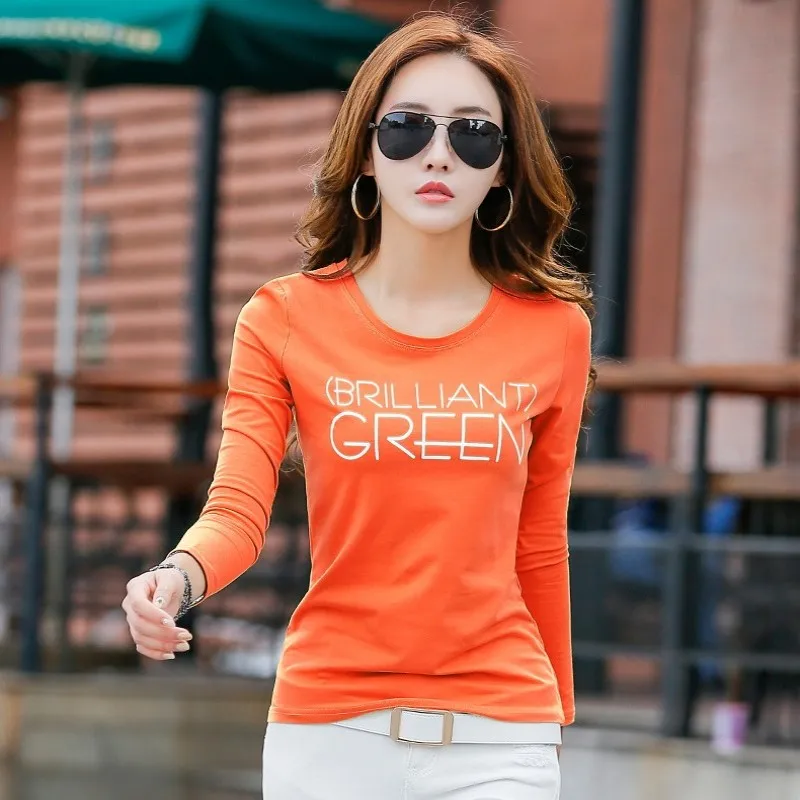 Футболка женская базовая с длинным рукавом хлопковая Облегающая белая рубашка