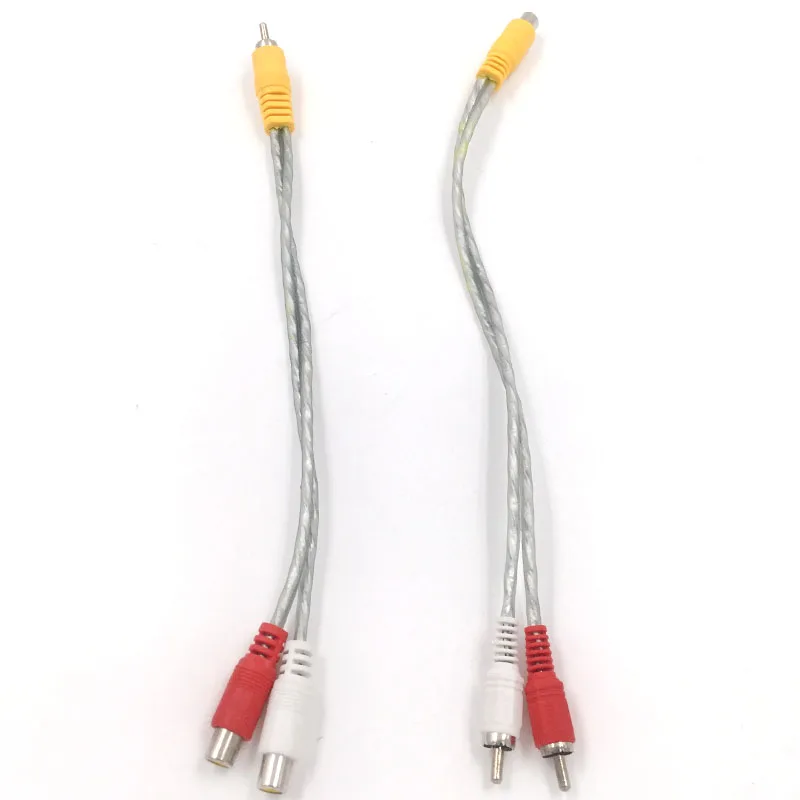 Новый сплиттер Переходник RCA Phono 1 штекер 2 гнездовой разъем автомобильный аудио