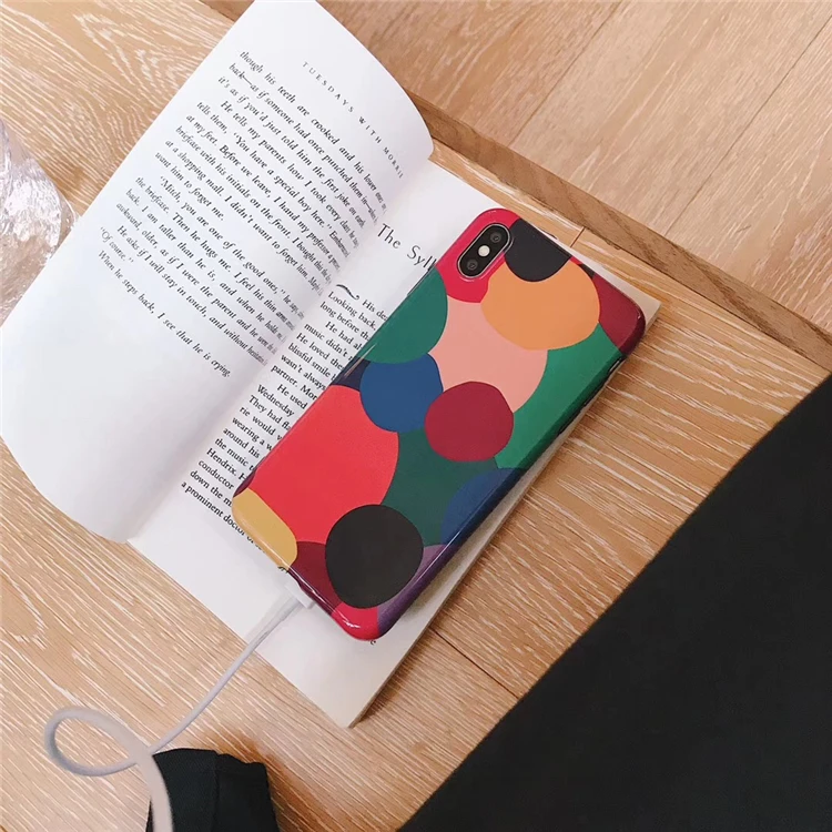 Цветной Гладкий волнистый чехол для iPhone XS, XR, XS, Max, X, 8, 7, 6, 6S Plus, мягкий IMD чехол для телефона